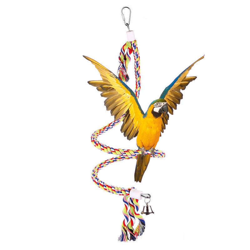 [Australia] - Bvanki Bird Toys,94 inch Long Parrot Bungees Rope Toys, Large Medium and Small Parrot Toys Spiral Standing Toys Middle 49 inches 