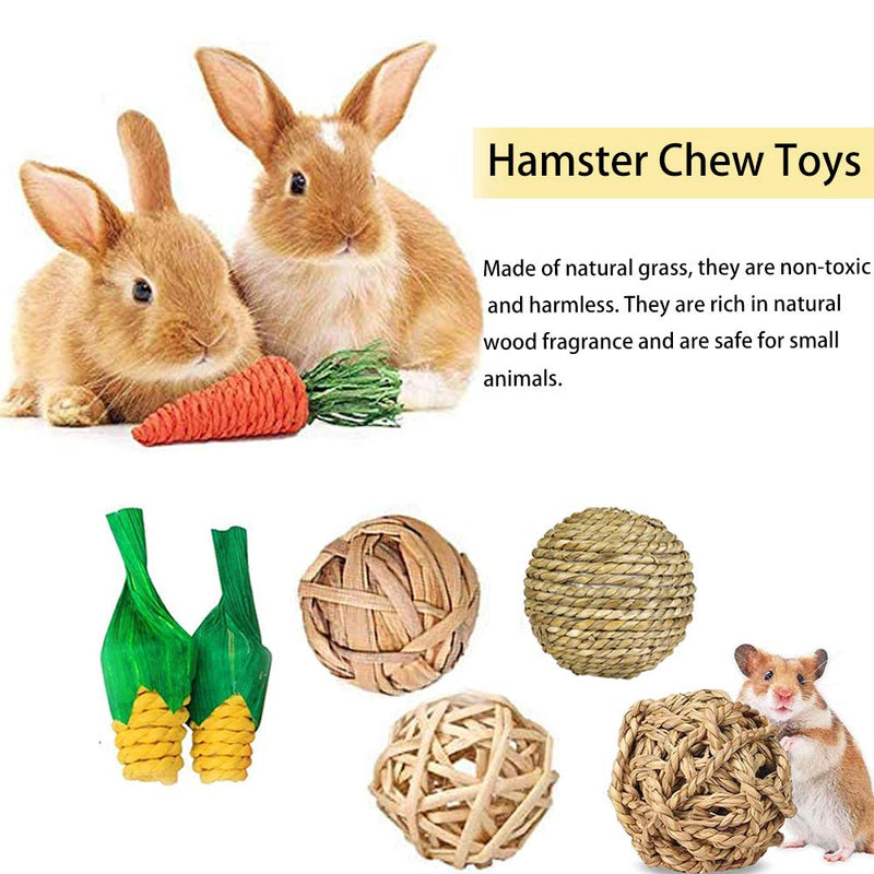 Rabbit Hamster Chew Toys, 8PCS Small Animal Hamster Chew Toys, Natural Wooden Chew Toys for Hamster, Bunny Chew Toys for Teeth, Hamster Chew Toys Natural for Guinea Pigs Hamster Rats Chinchillas - PawsPlanet Australia