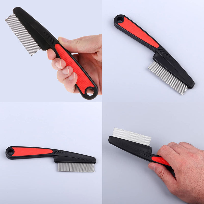 DAWRIS 2 Pcs Pet Grooming Dematting Comb, Flea Comb for Dogs and Cats to Remove Fleas, Remove Loose Undercoat, Knots, Mats and Tangled Hair - PawsPlanet Australia