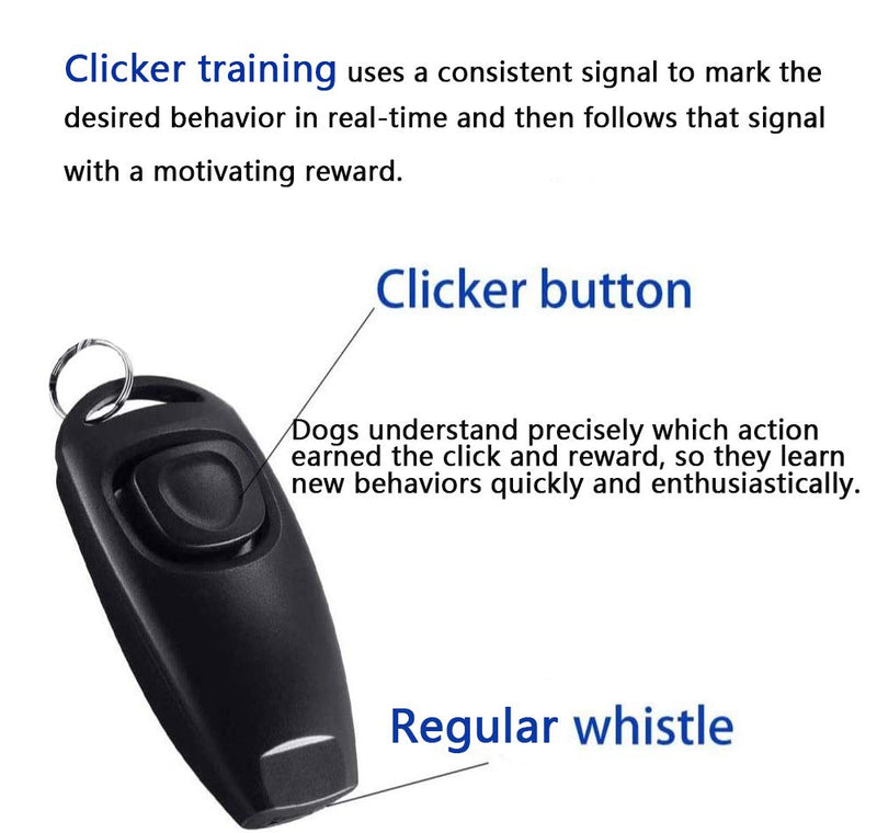 [Australia] - FANZ Ultrasonic Dog Whistles with Clicker, Training Guide Included, 2PCS Silent Dog Whistles for Dog Training Whistles + Clicker 