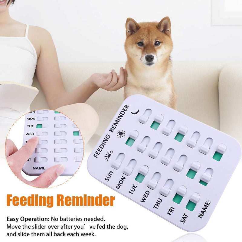 POHOVE Dog Feeding Reminder Magnetic Reminder Sticker, Daily Indication Chart Feed Your Puppy Dog Cat,Prevent Overfeeding or Obesity, 3 Times A Day Reminder for Puppy/Kids/Old People(White) White - PawsPlanet Australia