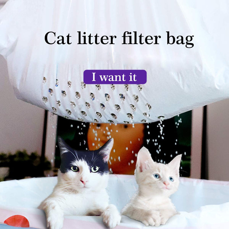 [Australia] - ZUKIBO Cat Litter Liners Filter Bag for Recycling Cat Litter Durable Pet Cat Supplies 7 Pcs Set 