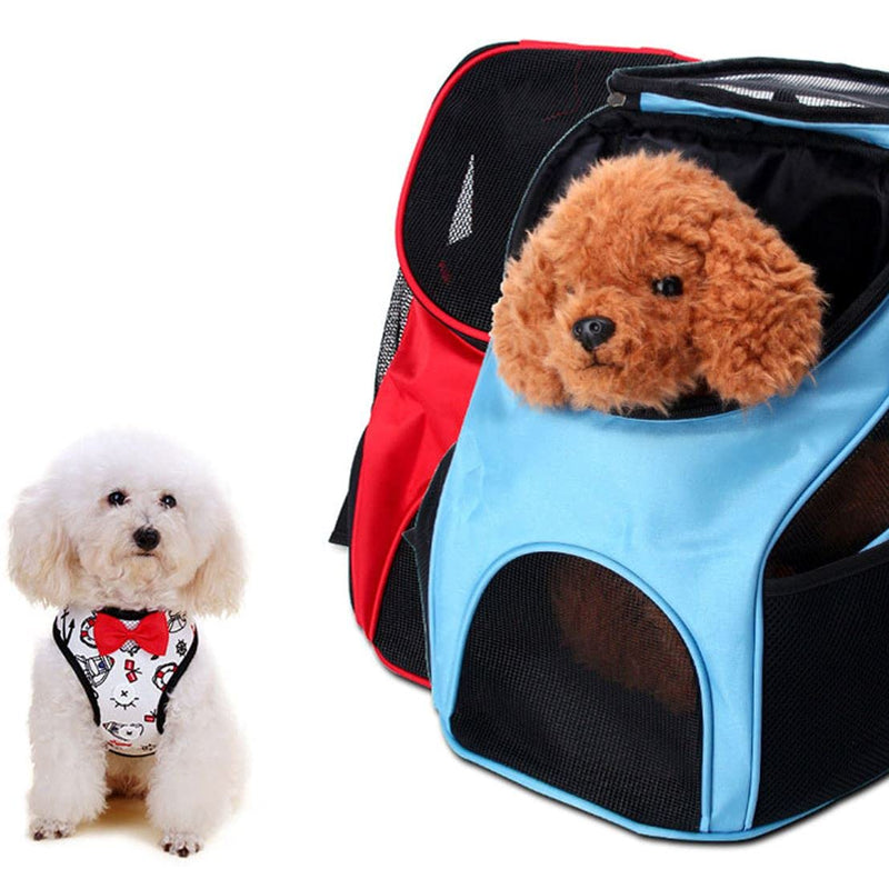 ACHEVEEPET Pet Backpack Carrier Bag – Dog Cat Puppies Puppy Breathable Ventilated Mesh Design Travel Hiking Walking Outdoor Small Blue - PawsPlanet Australia