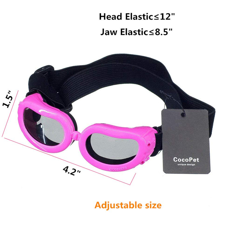 [Australia] - COCOPET [New Version Adorable Dog Goggles Pet Sunglasses Eye Wear UV Protection Waterproof Sunglasses for Puppy Dogs Small Medium XS Pink 