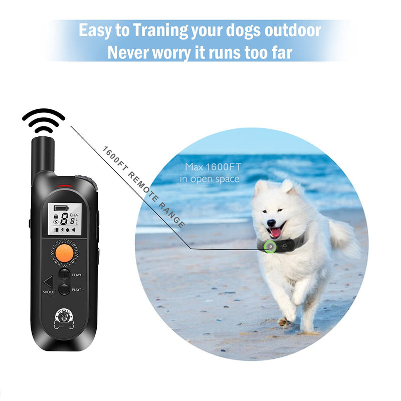 STYLEAGAL Dog Shock Collars with Remote, Rechargeable Dog Training Collar with 4 Modes Beep Vibration Shock and Recording, 1600Ft Remote Range, Adjustable Shock Levels - PawsPlanet Australia