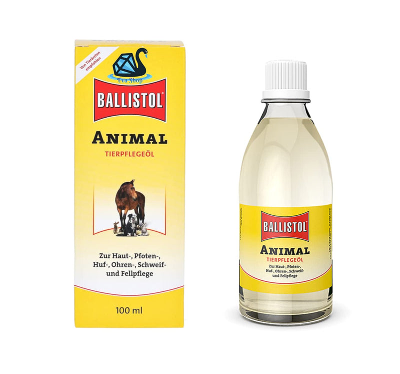 Ballistol Animal 100 ml premium product for skin care, paw care, ear cleaning and ear care, ideal for tail care, fur care and hoof care of all animals including Eva Shop® sticker - PawsPlanet Australia