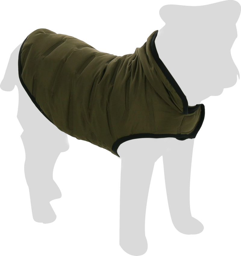 Flamingo Boso dog coat, green, 35 cm, washable, splash-proof, A: 35 cm, B: 34 - 38 cm, C: 50 - 54 cm - PawsPlanet Australia