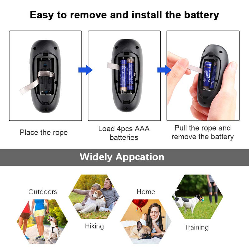 [Australia] - Anti Barking Device, 2 in 1Dog Training Aid Adjustable Frequency Ultrasonic Dog Bark Deterrent,16.4 Ft Effective Control Range with LED Indicator/Wrist Strap for Indoor Outdoor black 01 