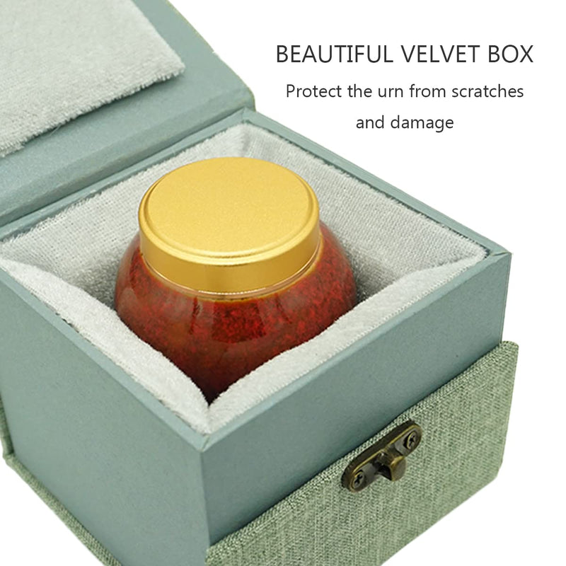 ZHIQIYI Small Urn Mini Urn, Human or Pet Keepsake Urns, Handmade Ceramics Ashes Box, Alloy Threaded Sealing Cover, Display Burial at Home or Office (Red) Red - PawsPlanet Australia
