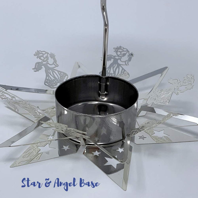 BANBERRY DESIGNS Spinning Angels Candle Holder with Star Base Scandinavian Style - PawsPlanet Australia