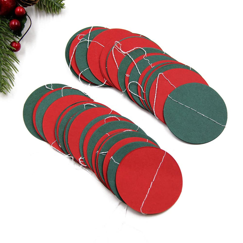 Red and Green Paper Garland Circle Dot Hanging Decorations Party Banner Streamer for Christmas Birthday Kid's Room - PawsPlanet Australia