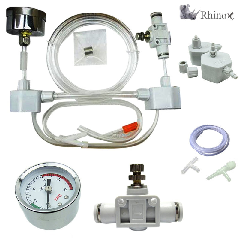 [Australia] - Rhinox DIY Pressurized CO2 System, CO2 Generator Kit, Includes Caps, Valves, 3-Way Connector, Tubing and Pressure Gauge, Creates a Healthy Underwater Habitat for Aquatic Pets and Plant 