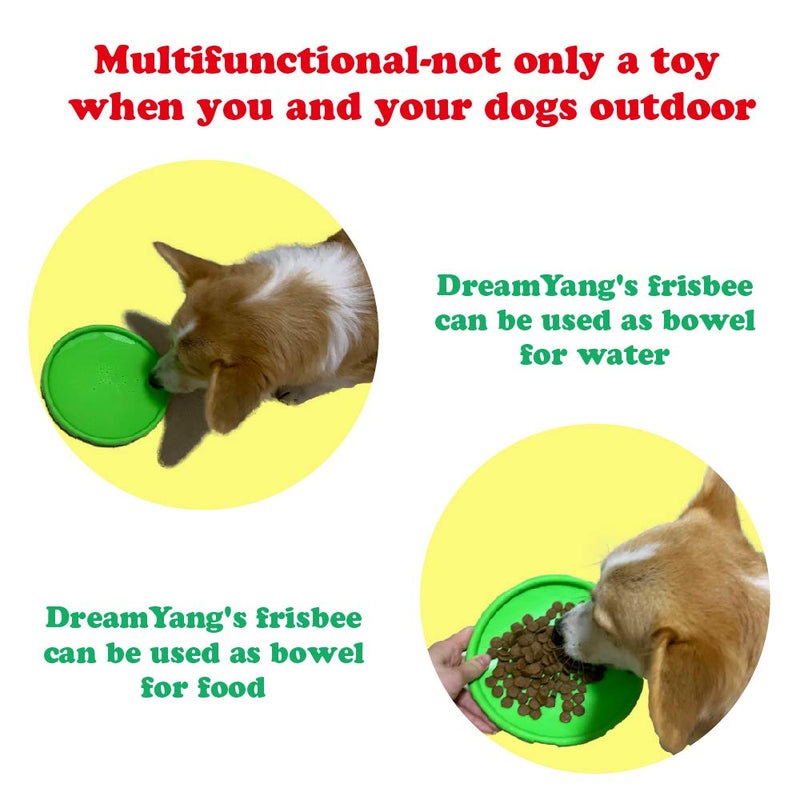 DreamYang 2 Pieces Dog Frisbee,Dog High Flying Disc,Dog Flyer,Blue and Yellow Visible Colors,Protective Soft Rubber,Good Smell,Dog Fetch Toy,Interactive Toy for Small,Medium and Large Breed Dogs - PawsPlanet Australia