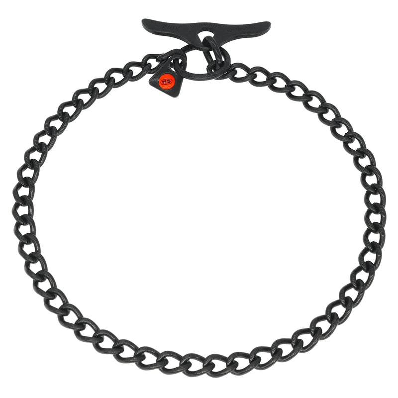 Herm Sprenger Black Stainless Steel Dog Training Collar with Toggle and Round Links Dog Chain for Small Medium Large Dogs Made in Germany (16in (Neck Size up to 14in)) 16in (neck size up to 14in) - PawsPlanet Australia