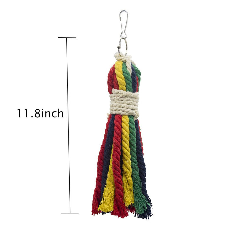 [Australia] - ASOCEA Pet Bird Parrot Colorful Cotton Rope Bite Chew Cage Hanging Toys for Cockatiels Macaws Parrots Small Medium Large Birds 