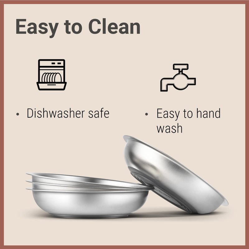 PEDAY Stainless Steel Cat Bowls with Nonslip Silicone Bottom | Non Whisker Stress Cat Food and Water Bowl | Ideal for Kittens & Cats (2-Pack) 2-Pack - PawsPlanet Australia