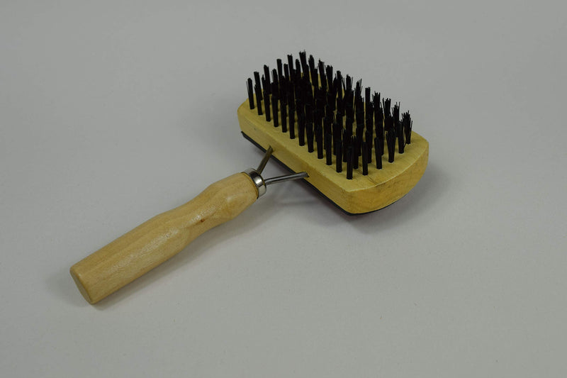 Lambskin brush for lambskin and sheepskin, robust universal grooming brush made of wood, also as a fur brush for pets, dogs and cats, double slicker brush - PawsPlanet Australia
