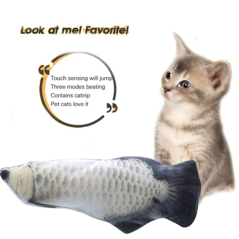 [Australia] - Realistic Plush Simulation Electric Doll Fish, Cat Kicker Fish Toy,Funny Interactive Pets Chew Bite Supplies,Flopping Fish Cat Toy for Cat/Kitty/Kitten Fish Flop Cat Toy Catnip Toys (D) 