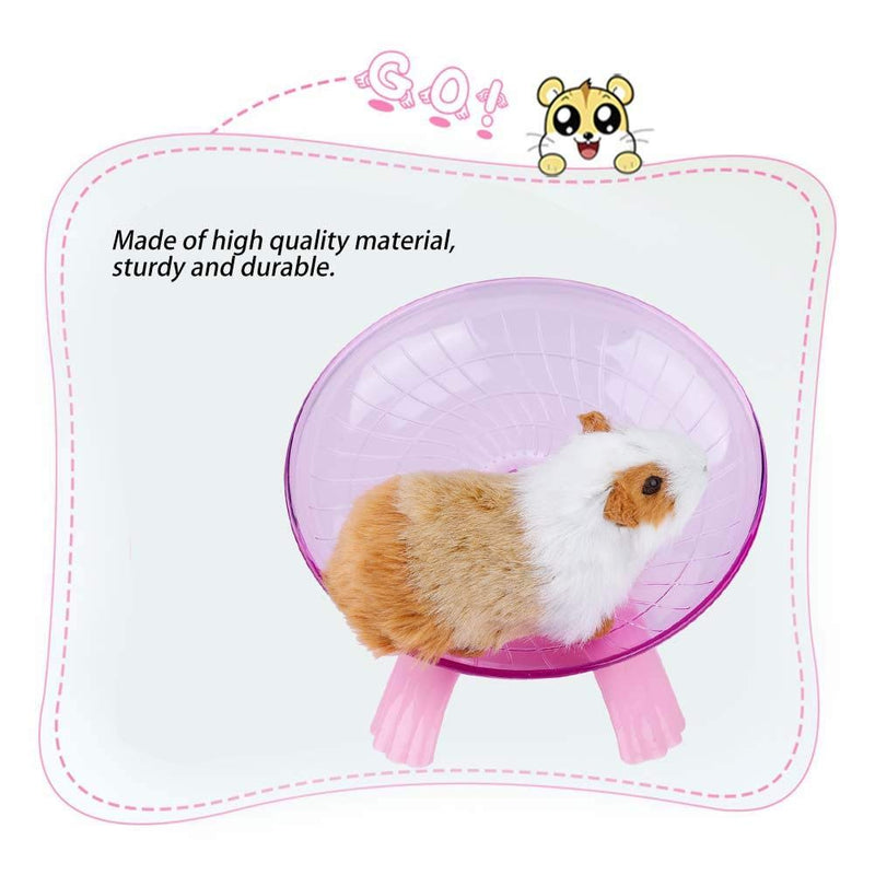 HEEPDD Silent Spinner, Mute Plastic Hamster Wheel Flying Saucer Wheel Translucent Exercise Wheel for Small Animals Hamsters Gerbils Guinea Pigs(Pink) Pink - PawsPlanet Australia