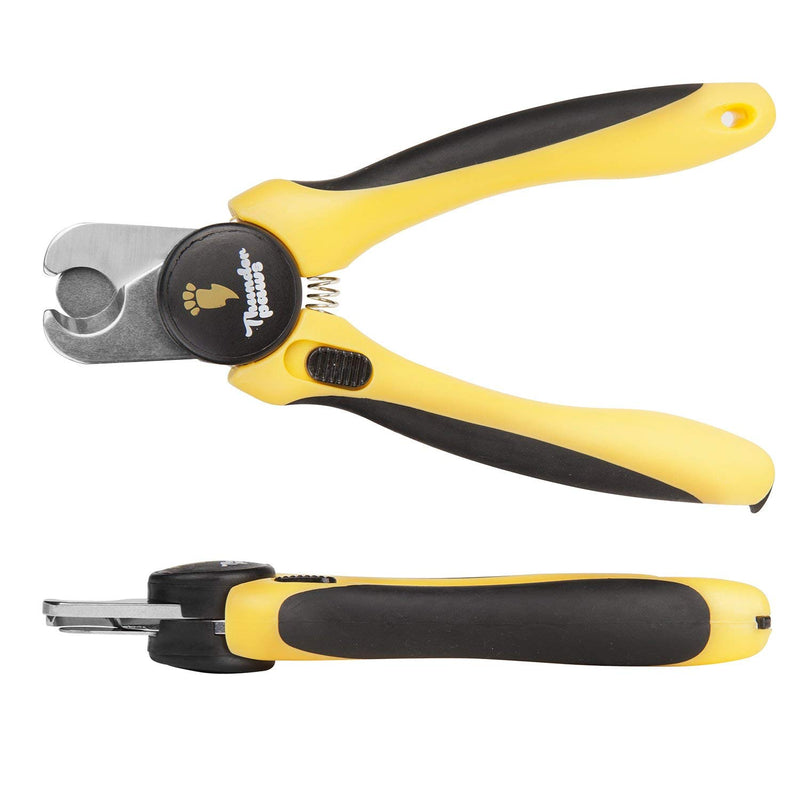 Thunderpaws Professional-Grade Nail Clippers for Dogs - Nail Trimmer for Dogs with Safety Guard and Nail File - Large Dog Nail Clippers for Large Dogs - Dog Nail Clipper & Dog Toenail Clippers Medium-Large Yellow - PawsPlanet Australia