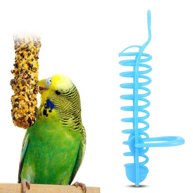[Australia] - Feeder Basket, Parrots Feeder Basket Plastic Food Fruit Feeding Perch Stand Holder for Pet Bird Supplies blue 