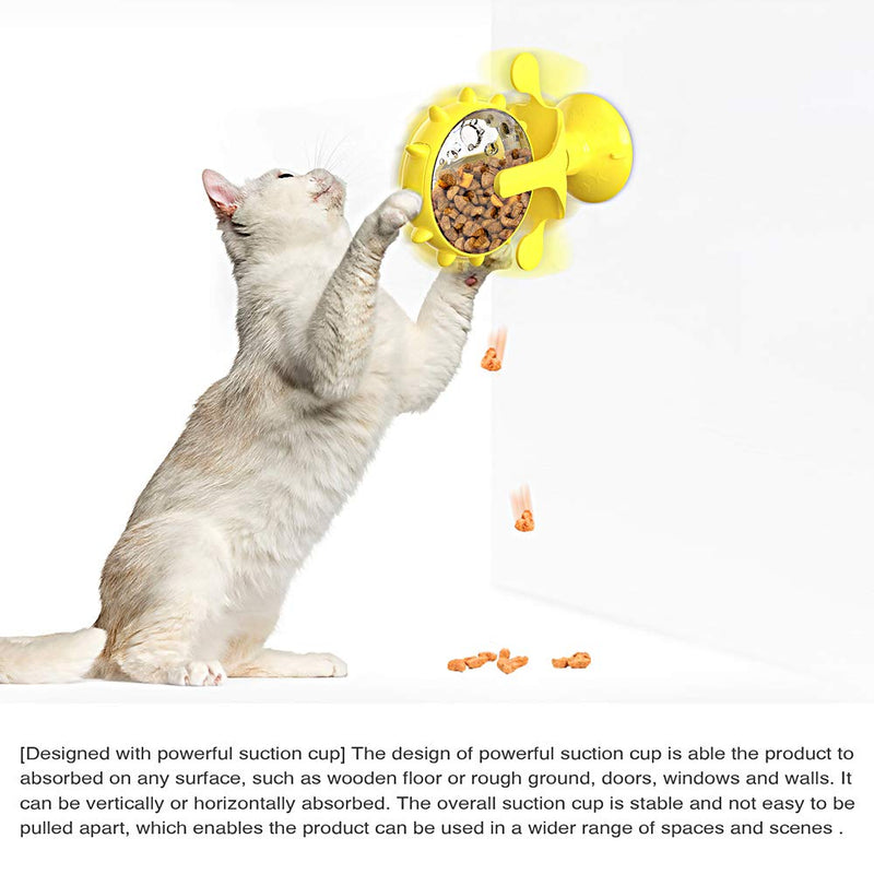 CMOISO Windmill cat toy, Cat Slow Feeder Toy Non-Toxic, Bite-Resistant, Creative Windmill-Shaped Pet Slow Food Device with Suction Cups, Improving IQ Toys (Green) Green - PawsPlanet Australia