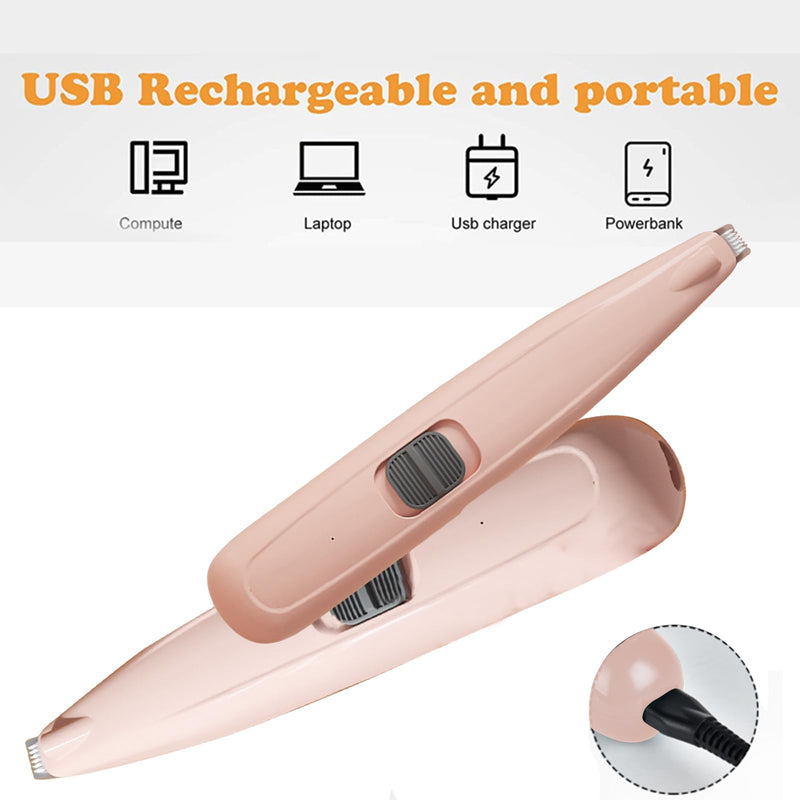 Dog Paw Trimmer, Pet Foot Hair Trimmer, USB Rechargeable Dog Clipper, 40 dB Low Noise Dog Cat Electric Hair Trimmer with LED, for Paws, Eyes, Ears, Face, - PawsPlanet Australia