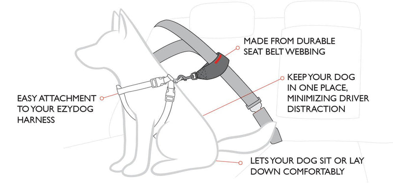 EZYDOG Dog Seat Belt Attachment Car- Car Restraint Harness - PawsPlanet Australia