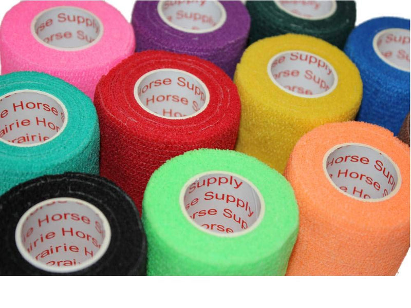 4 Inch Vet Wrap Tape Bulk (Assorted Colors) (6, 12, 18, or 24 Packs) Self-Adhesive Self Adherent Adhering Flex Bandage Rap Grip Roll for Dog Cat Pet Horse 6 Rolls Assorted - PawsPlanet Australia