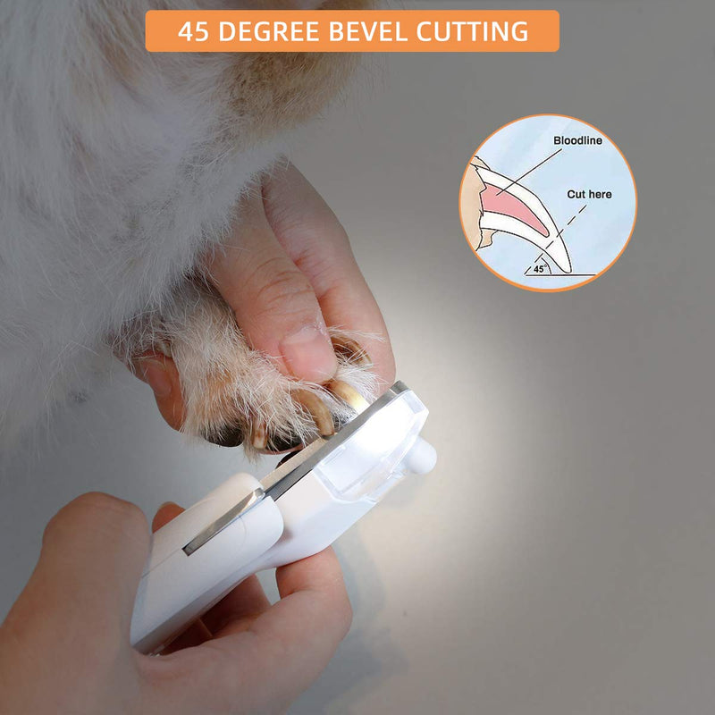 ACELIFE Dog Nail Clippers with LED Light, Pet Nail Clippers and Trimmers with Safety Guard and Nail File, Pet Grooming Tool for Cats, Rabbits and Guinea Pigs - PawsPlanet Australia