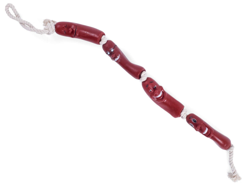 Petface Sausage On A Rope Dog Toy, Red - PawsPlanet Australia