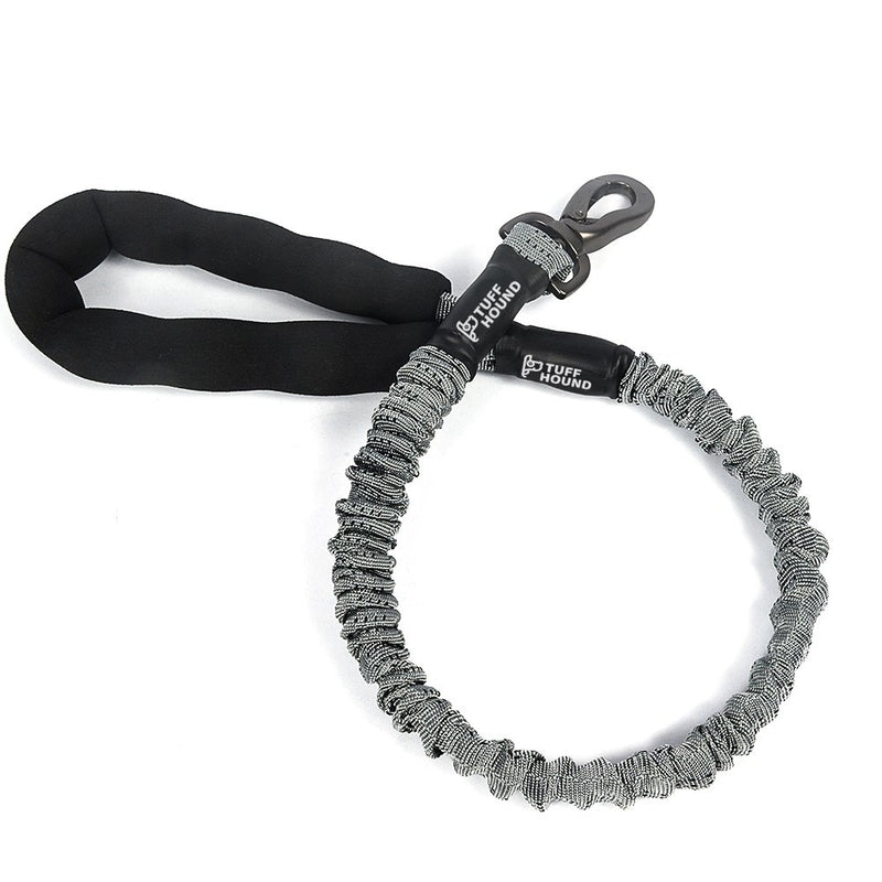 Dog Lead Bungee, Shock Absorbing Elastic Dog Lead with Soft Handle and Zinc Alloy Hardware,Heavy Duty Strong Anti Pull Pet Training Rope Leash for Medium and Large Dogs Grey - PawsPlanet Australia