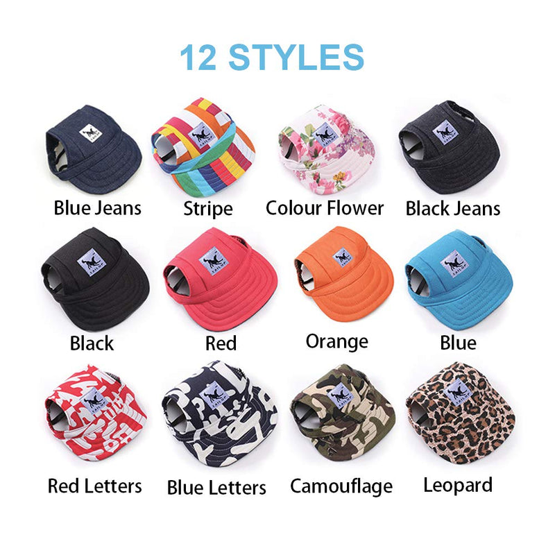 [Australia] - leconpet Baseball Caps Hats with Neck Strap Adjustable Comfortable Ear Holes for Small Medium and Large Dogs in Ourdoor Sun Protection S Black 