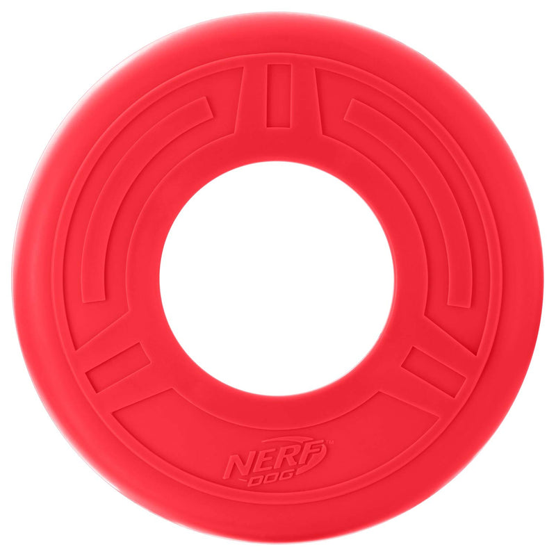 [Australia] - Nerf Dog Flyer Dog Toy, Frisbee, Lightweight, Durable and Water Resistant, Great for Beach and Pool, 10 inch Diameter, for Medium/Large Breeds Red 