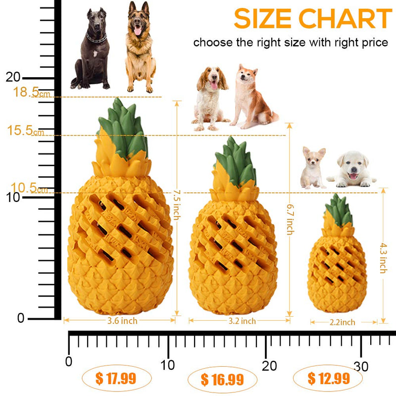 [Australia] - M.C.works Pineapple Dog Chew Toys for Aggressive Chewer, Tough Dog Dental Chews Toy, Indestructible Dog Toys for Large Dogs, Food Grade Puppy Toys X Large 7.5 In 