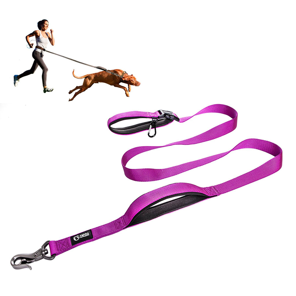 TSPRO Hands-Free Dog Leash Adjustable Walking Leash with Control Safety Handle and Heavy Duty Clasp for Small, Medium and Large Dogs Purple Length: 180 cm - PawsPlanet Australia