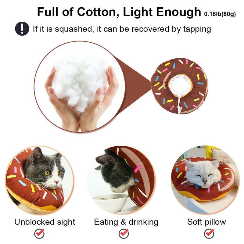 Amakunft Adjustable Cat Cone Collar Soft, Cat Recovery Collar, Cute E Collar for Cats After Surgery, Cat Neck Cones to Stop Licking for Cat/Kitten/Small Dog Donut - PawsPlanet Australia