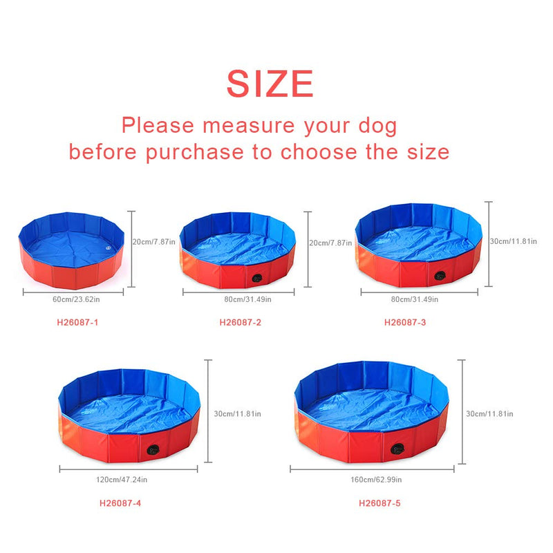 Decdeal Foldable Dog Pet Bath Pool Swimming Pool Outdoor Bathing Tub for Dogs Cats and Kids Size optional 60X20 - PawsPlanet Australia