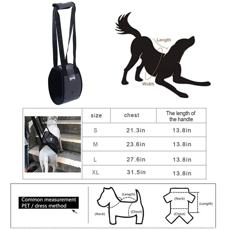 XYDZ Dog Lift Harness - Support Sling Helps Dogs With Weak Front or Rear Legs Stand Up, for Older or Sick Pets Getting In and Out of Stairs and Out of Cars - PawsPlanet Australia