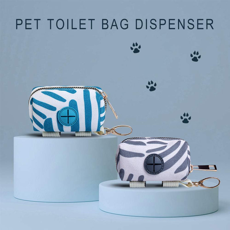 LELE LIFE 2 Pack Fashion Dog Poop Waste Bag Dispenser, Pet Dog Waste Bag Dispenser, Dog Poop bag Holder, Leash Dispenser for Dog Waste Bags, Green Strip and Grey Strip - PawsPlanet Australia