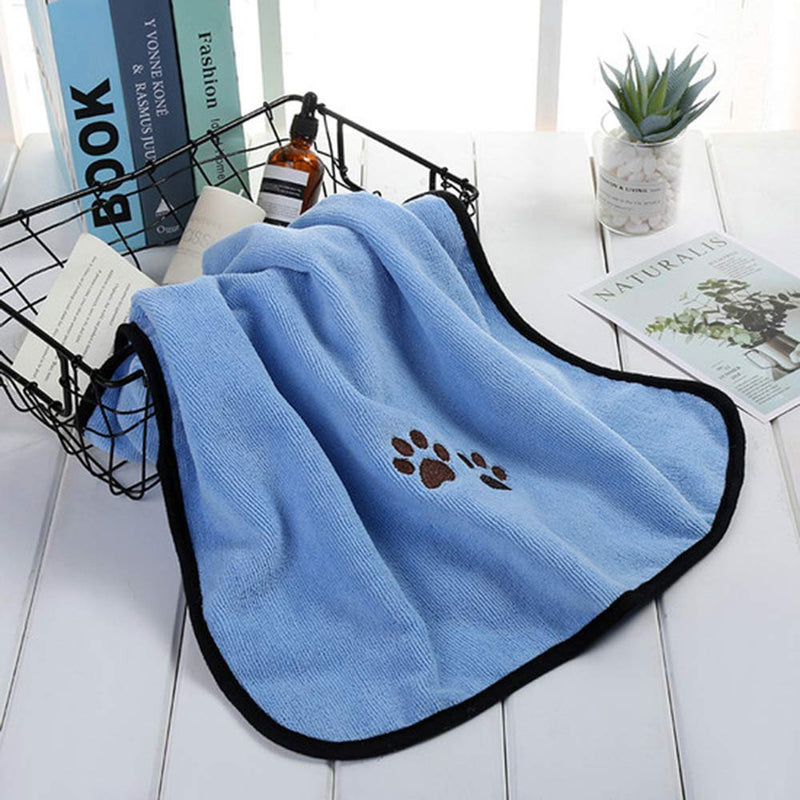 GAPZER Microfiber Bath Dog Towel Super Absorbent Pet Ultra Drying Towels for Small, Medium, Large Dogs and Cats Blue - PawsPlanet Australia