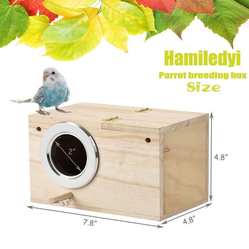 Hamiledyi Parakeet Nest Box 2Pcs Bird House Budgie Wood Breeding Box for Lovebirds, Parrot Mating Box - PawsPlanet Australia