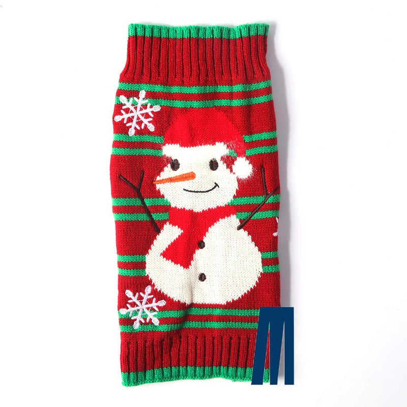 [Australia] - Mikayoo Dog Christmas Sweater, Pet Xmas Sweater, Cat Holiday Sweater, Bowknot Design Cold Weather Coat, Holiday Festive Sweater for Small Dogs or Cats M Snowman 