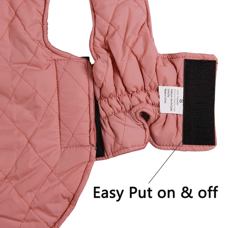 JoyDaog Reversible Dog Coats for Small Dogs Waterproof Warm Puppy Jacket for Cold Winter,Pink XS Pink - PawsPlanet Australia