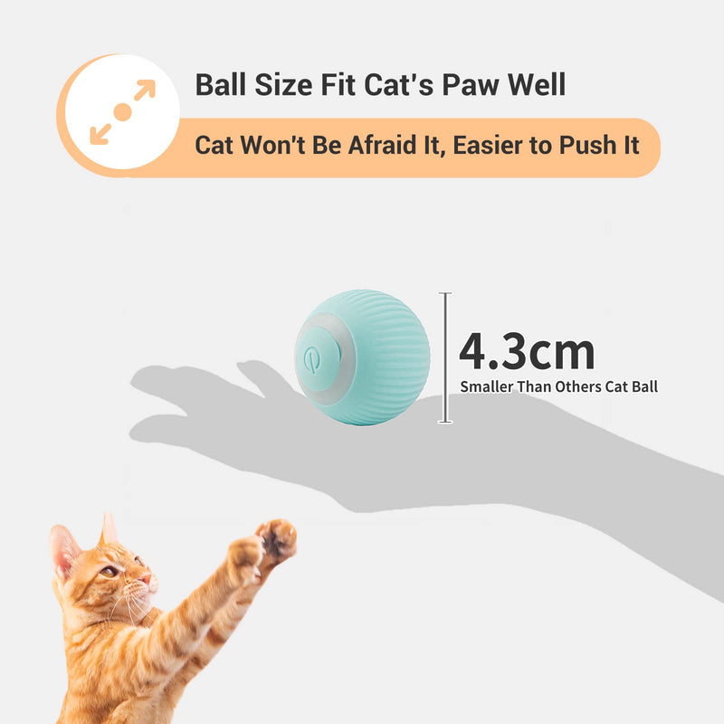 Enjoying Cat Toy Ball Interactive Cat Ball with LED Light & USB Rechargeable Rolling Balls, Automatic Movement, 2 Modes for Cat Kitten Exercise, Blue - PawsPlanet Australia
