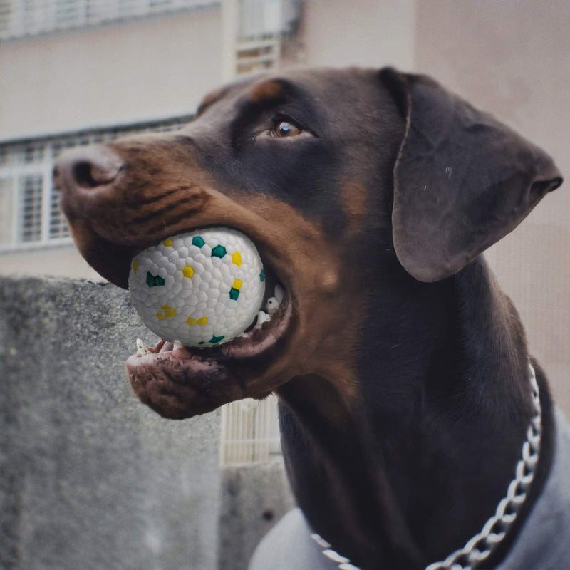 Nature one Dog Toys Ball for Aggressive chewers and Molar Chew Balls for Training Dog Durable and Non-Toxic Treat Toy for Teeth Cleaning and Playing (1 Pack) white-1 - PawsPlanet Australia