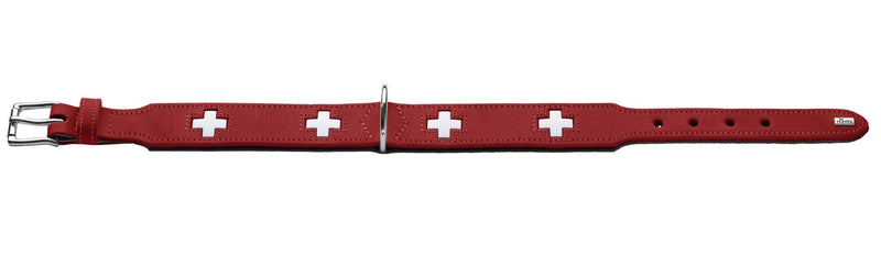 Hunter Swiss Organic Leather Collar, 65, Red/Black - PawsPlanet Australia