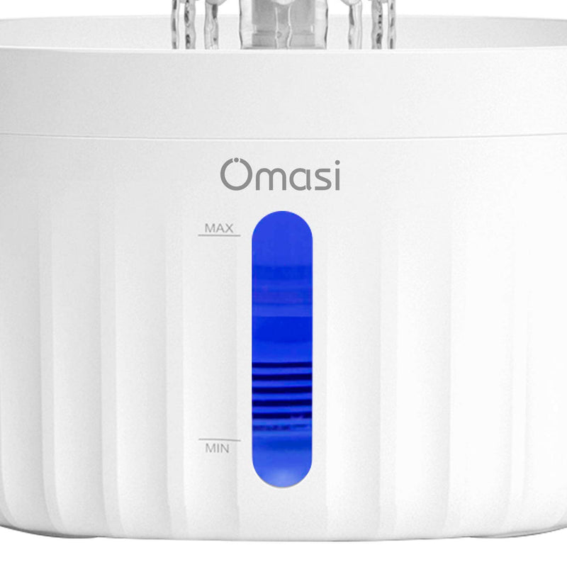 Omasi Cat Water Fountain, 1.9L Automatic Pet Water Fountain Dog Water Dispenser with 2 Triple-Action Replacement Filters, 2 Folding bowl(White) - PawsPlanet Australia