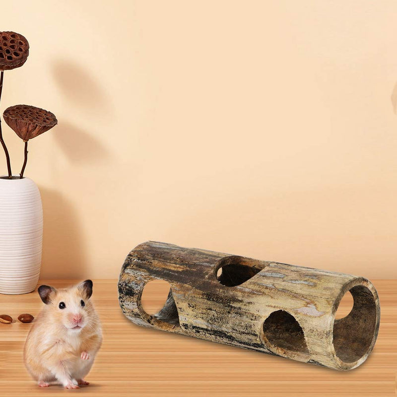 HEEPDD Hamster Toy, All Natural Bamboo Hamster Tunnel Toy Summer Cool Exercise Tubes and Tunnels Small Animal Activity Center Toys for Syrian Hamster Hedgehog Gerbils Chinchillas Medium - PawsPlanet Australia