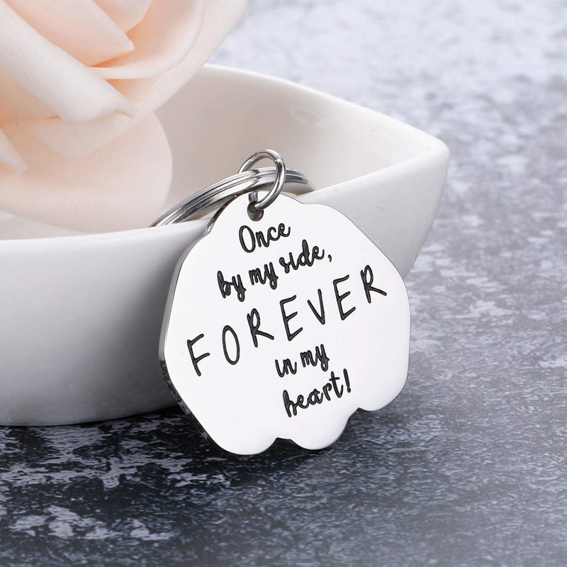 [Australia] - Pet Memorial Gifts Keychain for Pet Lovers Women Men Loss of Pet Jewelry Sympathy Condolences Key Ring for Pet Owner Family Friends Girls Boys Teens Remembrance Once by My Side Forever in My Heart 